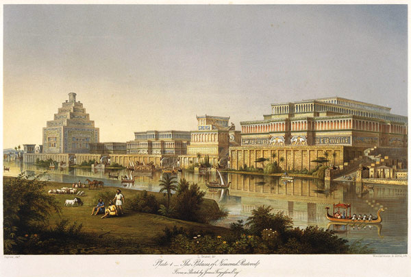 The Palaces of Nimrud Restored (From "Discoveries in the Ruins of Nineveh and Babylon" by Austen Hen from Unbekannter Künstler