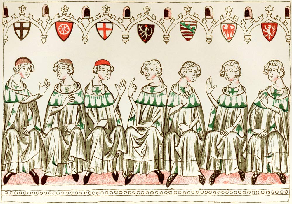 Seven Prince Electors voting for Henry VII, Holy Roman Emperor (Copy of a miniature from the Balduin from Unbekannter Künstler