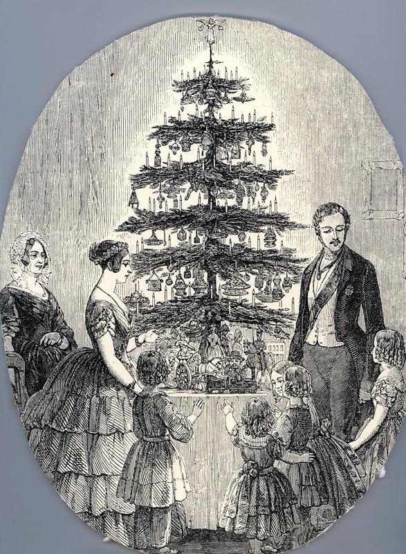 Christmas with Queen Victoria, Prince Albert, their children and Queen Victoria's mother, in 1848 (f from Unbekannter Künstler