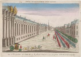 View and perspective of the entrance of the King of Poland in Warsaw with his palace