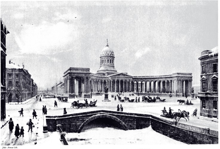 View of the Kazan Cathedral in Saint Petersburg from Unbekannter Künstler