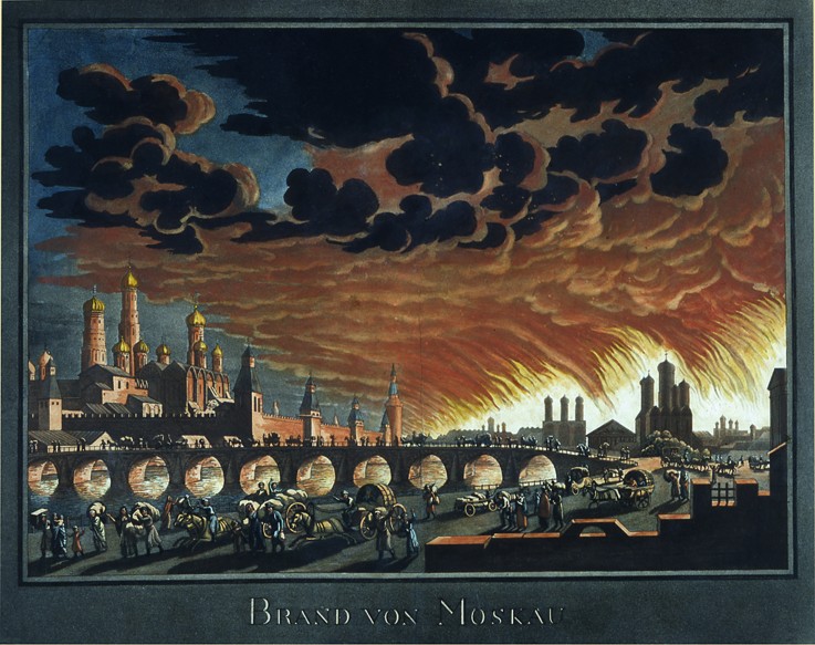 Fire of Moscow on 15th September 1812 from Unbekannter Künstler