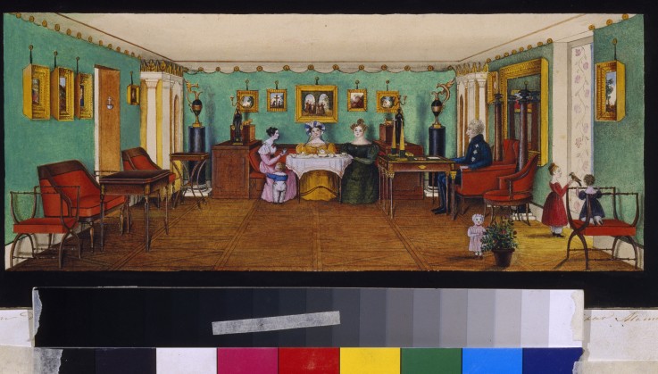 The Drawing Room in the House of Count Josef August Ilinsky in Romaniv from Unbekannter Künstler