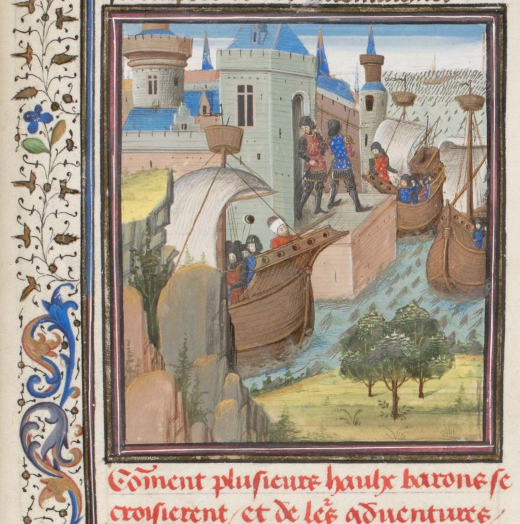 Start to the Fourth Crusade. Miniature from the "Historia" by William of Tyre from Unbekannter Künstler