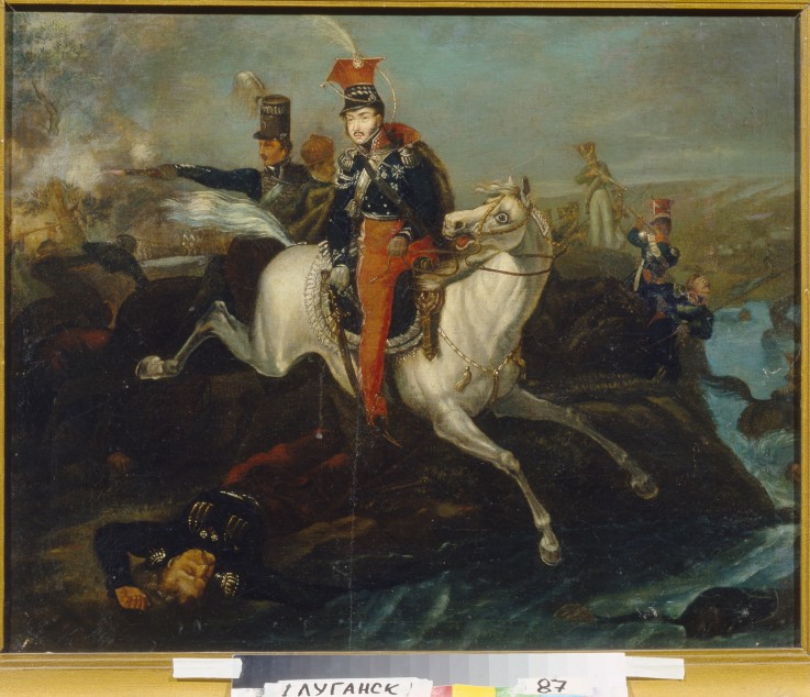 Death of Prince Józef Poniatowski in the Battle of Leipzig from Unbekannter Künstler