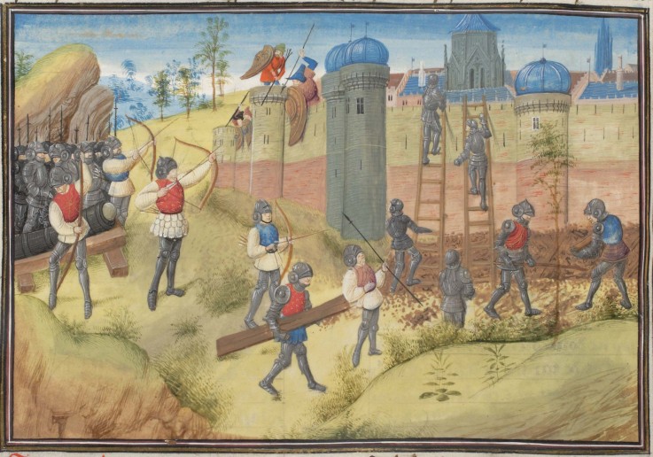 The Siege of Jerusalem, 1099. Miniature from the "Historia" by William of Tyre from Unbekannter Künstler