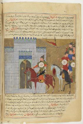 The siege of Beijing. Miniature from Jami' al-tawarikh (Universal History)