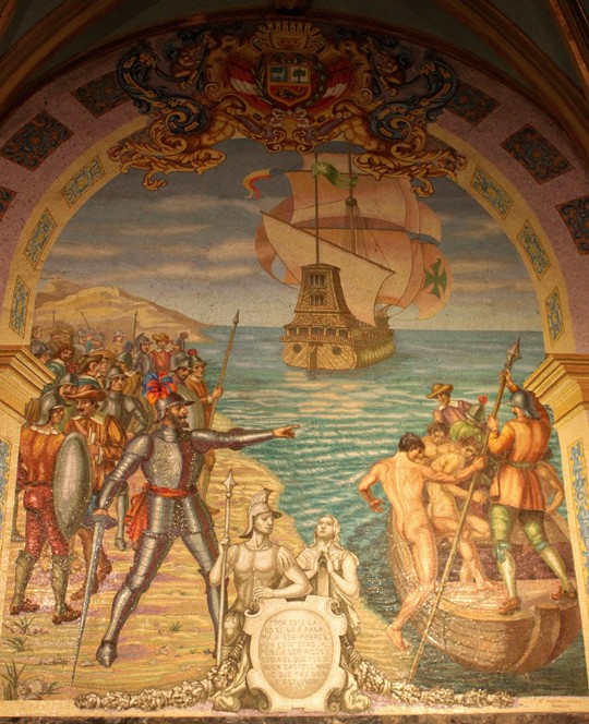 Conquest Of Peru by Francisco Pizarro from Unbekannter Künstler