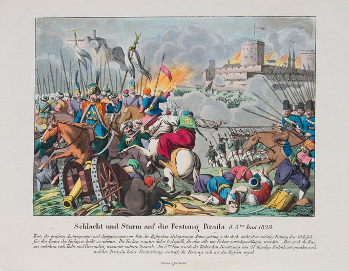 The storming the Brailov fortress on June 15, 1828 from Unbekannter Künstler