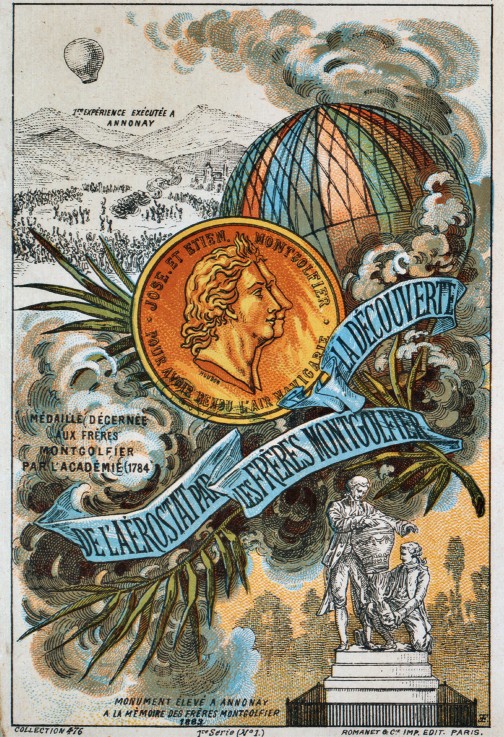 The brothers Montgolfier, 1784 (From the Series "The Dream of Flight") from Unbekannter Künstler