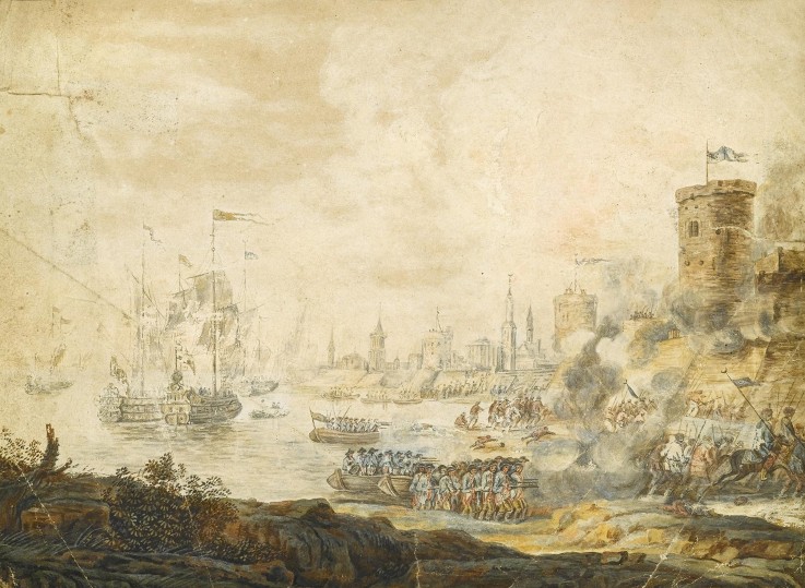 The naval Battle of Chesma on 5 July 1770 from Unbekannter Künstler