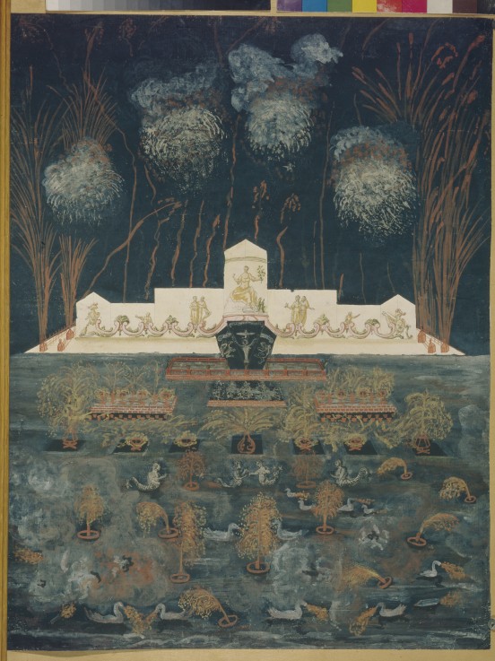 Fireworks and illumination on the occasion of the Treaty of Abo on September 15th, 1743 from Unbekannter Künstler