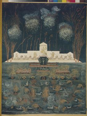 Fireworks and illumination on the occasion of the Treaty of Abo on September 15th, 1743