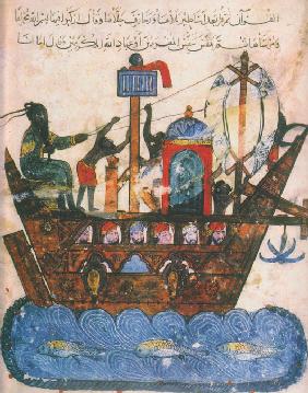 Trading ship. Miniature from al-Hariri's Maqamat