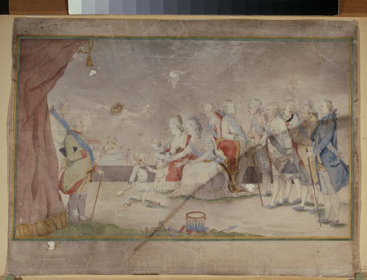Empress Catherine II with her family and courtiers from Unbekannter Künstler