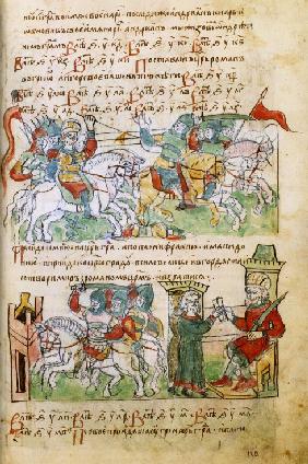Igor Svyatoslavich's battle with the pechenegs (from the Radziwill Chronicle)