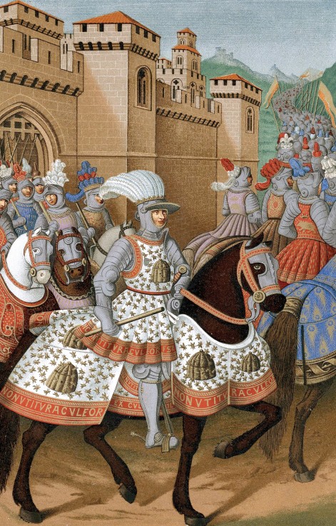 Louis XII of France riding out with his army to chastise the city of Genoa, 24 April 1507 from Unbekannter Künstler