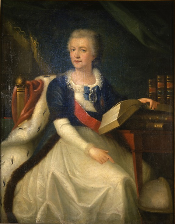 Portrait of the Princess Yekaterina R. Vorontsova-Dashkova (1744-1810), the first  President of the  from Unbekannter Künstler