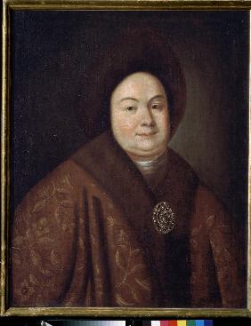 Portrait of Tsarina Evdokiya Feodorovna Lopukhina (1669-1731), the wife of tsar Peter I of Russia