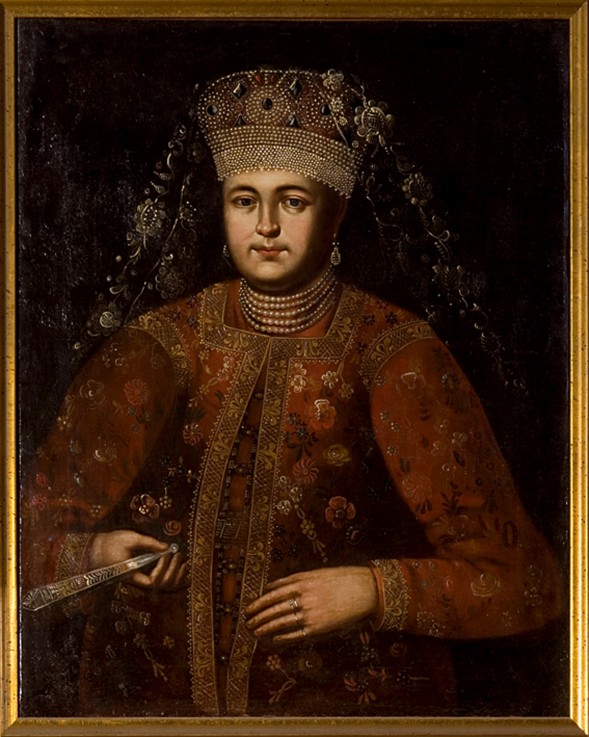 Portrait of Tsarina Marfa Matveyevna (1664-1715) from Unbekannter Künstler