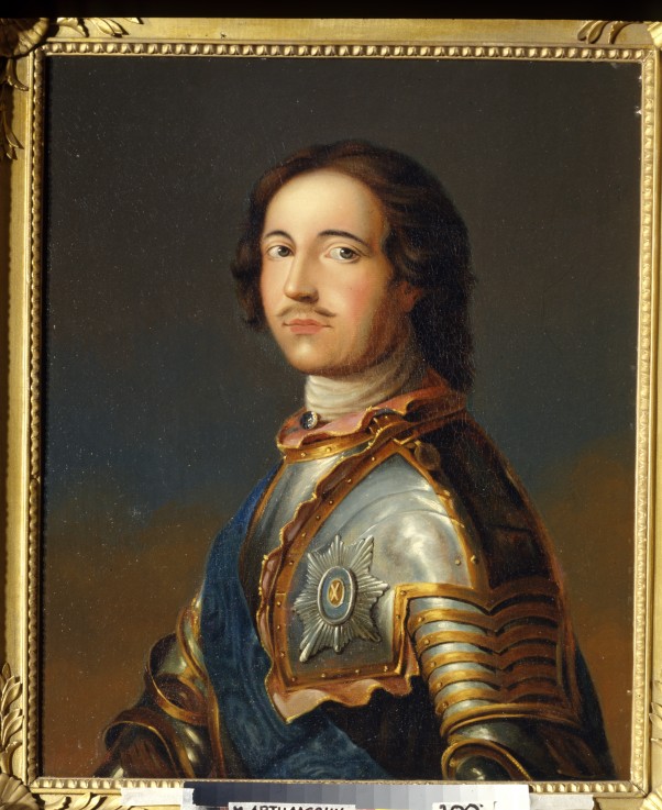 Portrait of Emperor Peter I the Great (1672-1725) in Knight Armour from Unbekannter Künstler