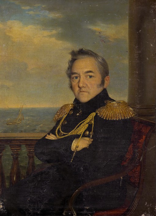 Portrait of Admiral Mikhail Lazarev (1788-1851) from Unbekannter Künstler