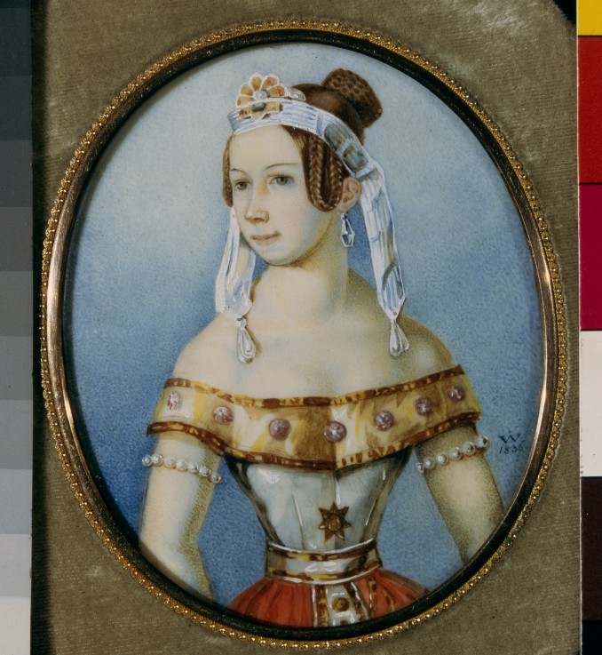 Portrait of the ballerina Varvara Volkova (1816-1898) from Unbekannter Künstler