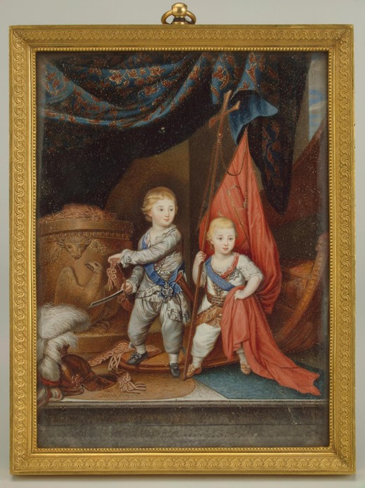 Portrait of Grand Dukes Alexander Pavlovich and Constantine Pavlovich as children from Unbekannter Künstler