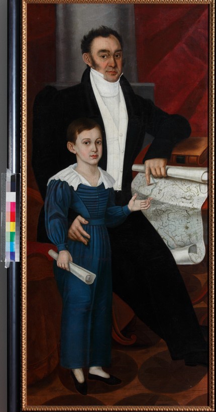 Portrait of Konstantin Rogal-Levitsky with Son Philipp from Unbekannter Künstler