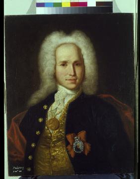 Portrait of the scientist, military engineer and inventor Andrey Nartov (1683-1756)