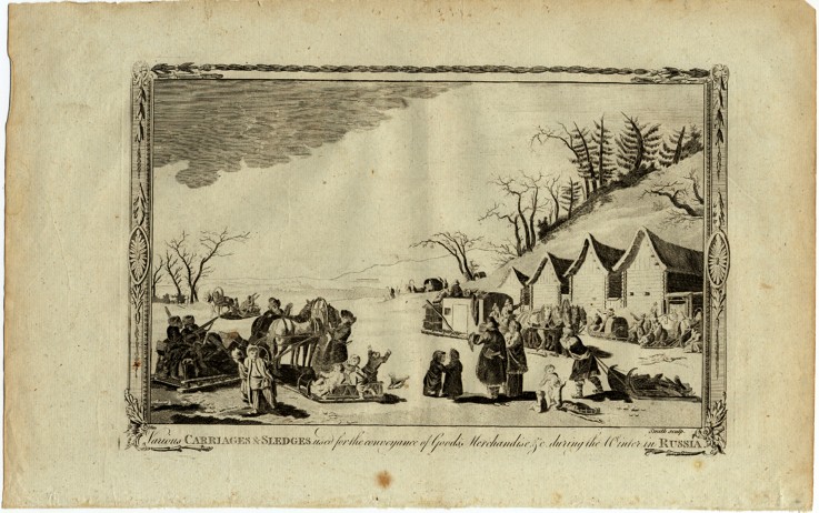 Carriages and sledges during the Winter in Russia from Unbekannter Künstler