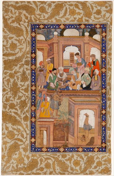 Sufi Reunion. Miniature from Nafahat al-Uns (Breaths of Fellowship) by Jami from Unbekannter Künstler