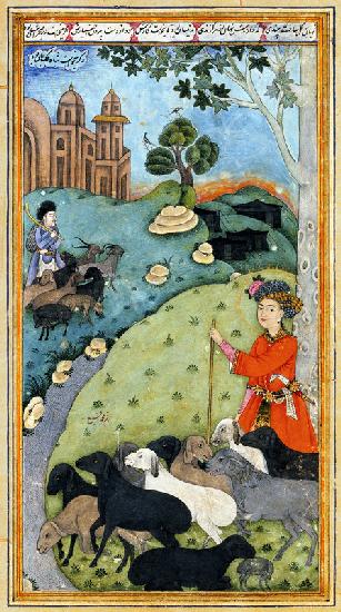 Miniature from "Yusuf and Zalikha" (Legend of Joseph and Potiphar's Wife) by Jami