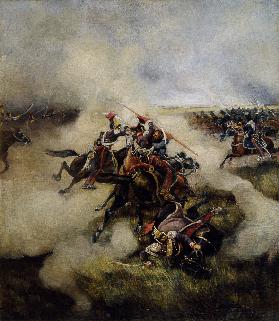 Polish uhlans fighting with cossacks