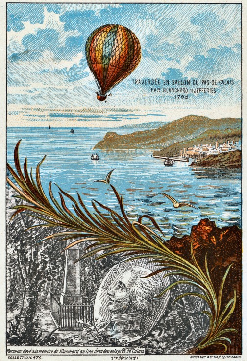 Crossing of the English Channel by Blanchard and Jefferies, 1785 (From the Series "The Dream of Flig from Unbekannter Künstler