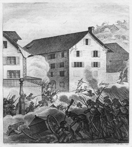 Second Battle of Zurich, Fighting scene at the Central from Unbekannter Künstler