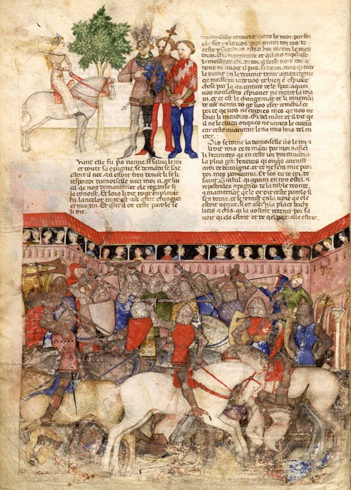 The Knights of the Round (Miniature from La Quête du Saint Graal et la Mort d'Arthus) from Unbekannter Meister
