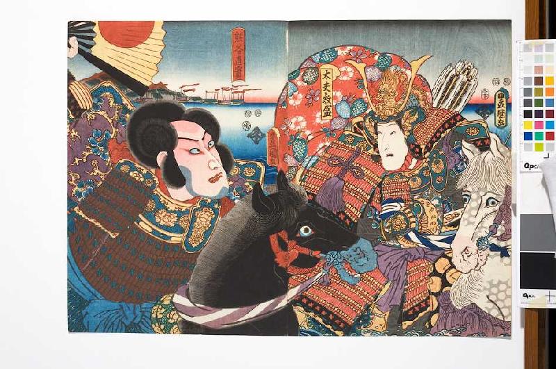 Die Feinde Atsumori und Naozane (Aus dem Kabuki-Schauspiel Keimendes Grün auf dem Schlachtfeld von I from Utagawa Kunisada