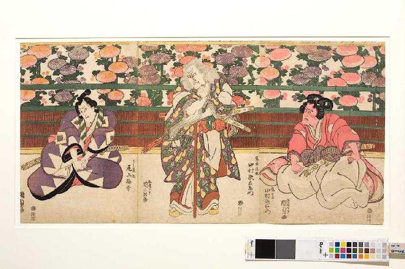 Die Hauptdarsteller Nakumara Utaemon und Onoe Baiko (Aus dem Kabuki-Schauspiel Meister Kiichis Vadem from Utagawa Kunisada