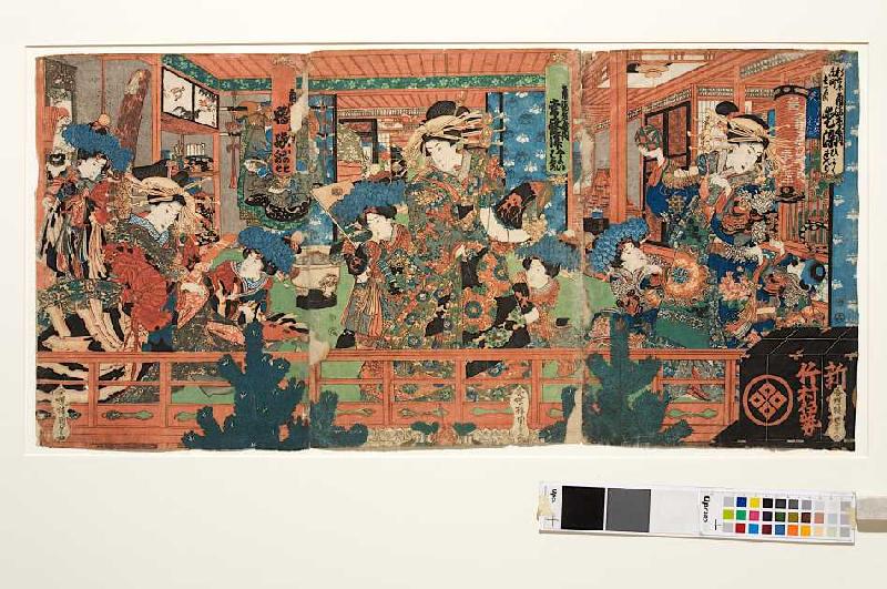 Kurtisanen mit ihren Schülerinnen im Freudenhaus from Utagawa Kunisada