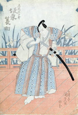 The Actor Bando Tokuke as Takahastu Yajuro, a Samurai (woodblock print) from Utagawa Kunisada