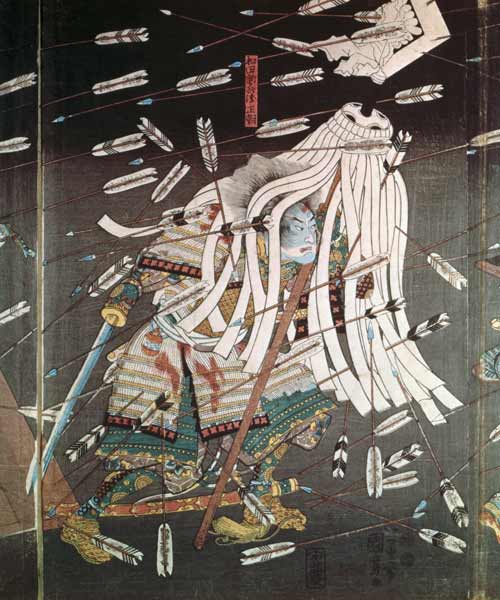 The Last Stand of the Kusanoki Clan, the Battle of Shijo Nawate, 1348, c..1851 from Utagawa Kuniyoshi
