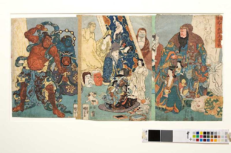 Der berühmte Linkshänder Jingoro, dem auch unter Rechtshändern keiner gleichkam from Utagawa Kuniyoshi