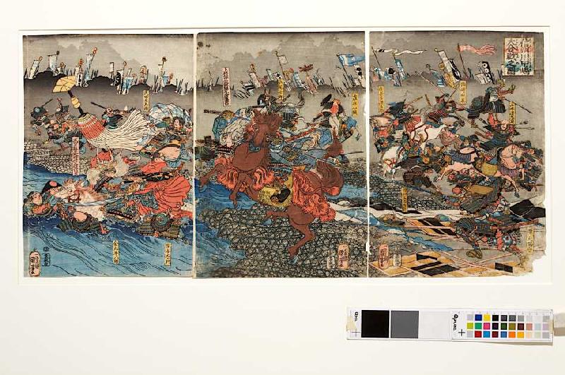 Der Kampf zwischen Shingen und Kenshin (Aus der Serie Die Schlachten von Kawanakajima [1553-1563]) from Utagawa Kuniyoshi