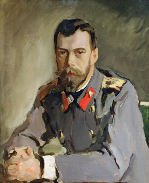 Portrait of Emperor Nicholas II (1868-1918) from Valentin Alexandrowitsch Serow