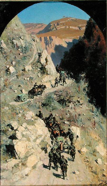 Artillery in the Caucasian mountains from Vasilij Dimitrijewitsch Polenov