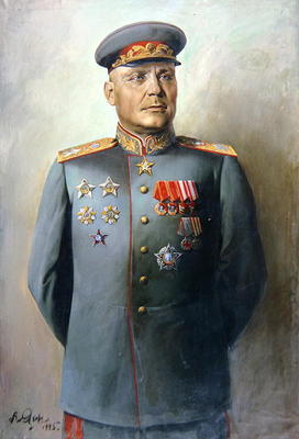 Portrait of the Marshal of the Soviet Union, Ivan Konev (1897-1973), 1945 (oil on canvas) from Vassily Nikolayevich Yakovlev