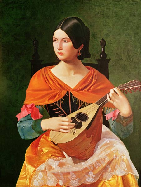 Young Woman with a Mandolin, 1845-47 from Vekoslav Karas