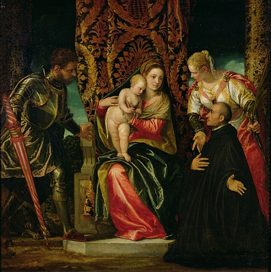 Virgin and Child between St. Justine and St. George, with a Benedictine monk from Veronese, Paolo (eigentl. Paolo Caliari)