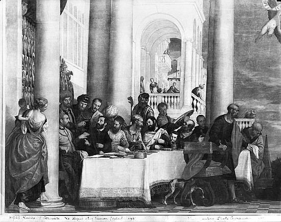 The Meal at the House of Simon the Pharisee, detail of the left hand side from Veronese, Paolo (eigentl. Paolo Caliari)